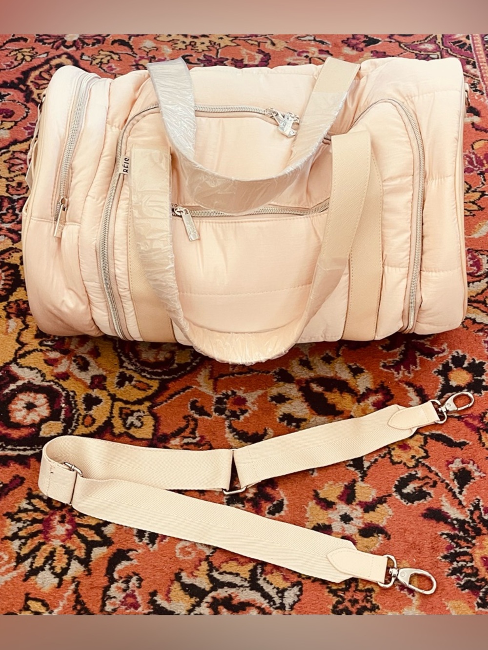 Brand New Beis Puffer Duffle Bag